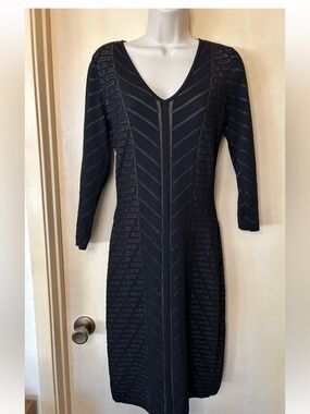 Ralph Lauren Black Knit Long Sleeve Dress size M